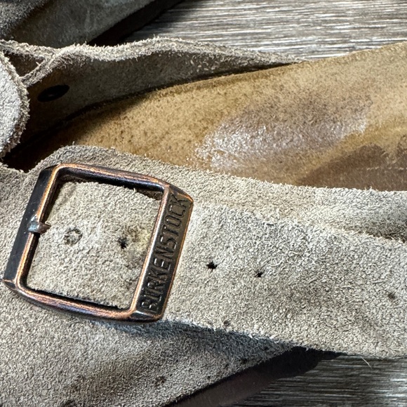 Birkenstock Beige Suede Mules woman’s 38 (j61) - Picture 3 of 8